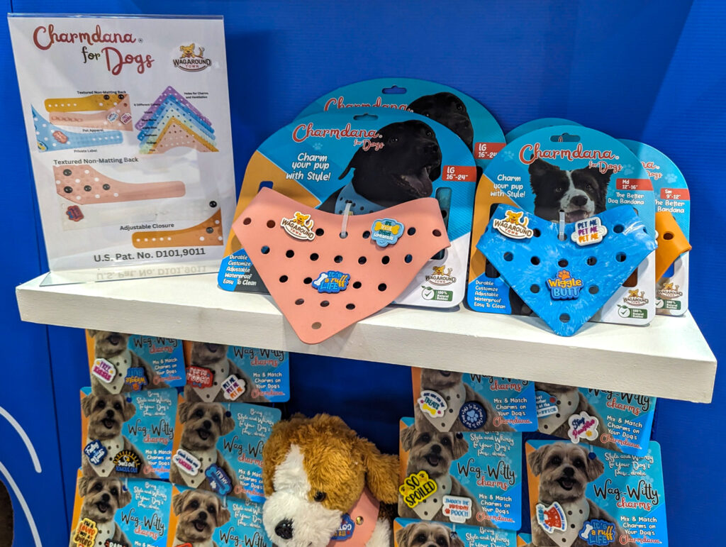 Charmdana in pink and blue with other charm sets below