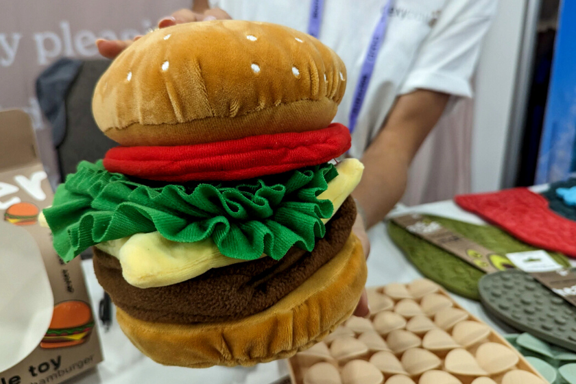 plush burger snuffle toy for dogs | Introducing the BlogPaws Best Award Winners at SuperZoo 2023